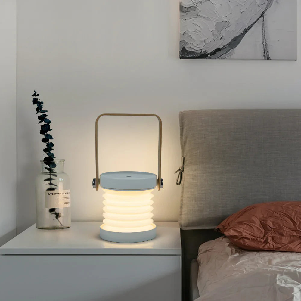Wireless Dimmable Table Lamp | Wood and Black Metal, Rechargeable