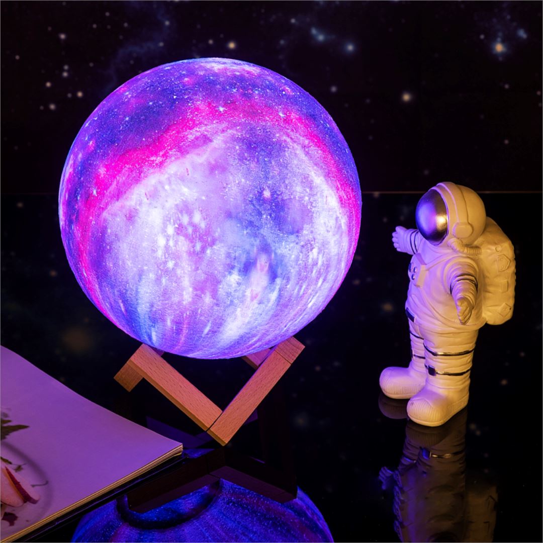 Moon Lamp Night Light | 16 Colours, Dimmable with Remote