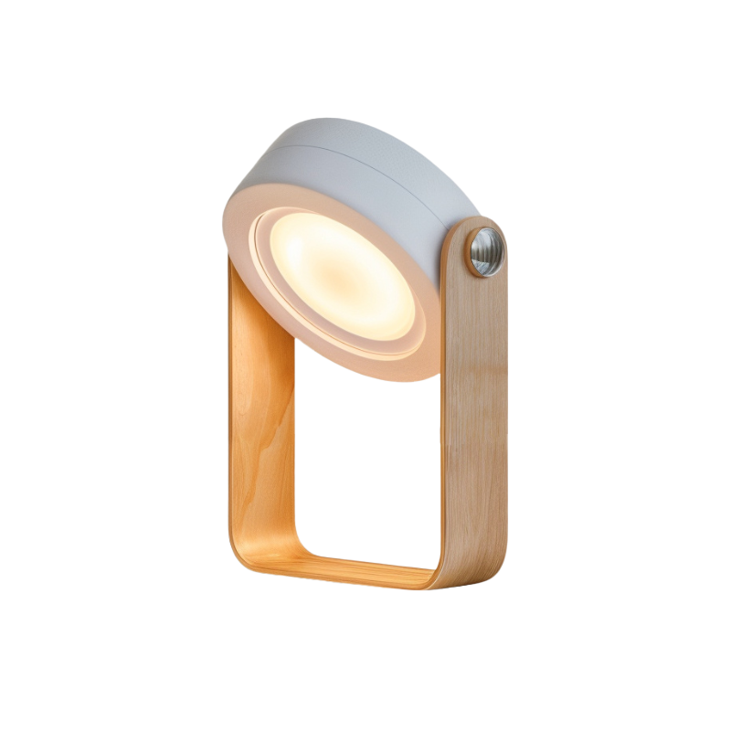 Wireless Dimmable Table Lamp | Wood and Black Metal, Rechargeable