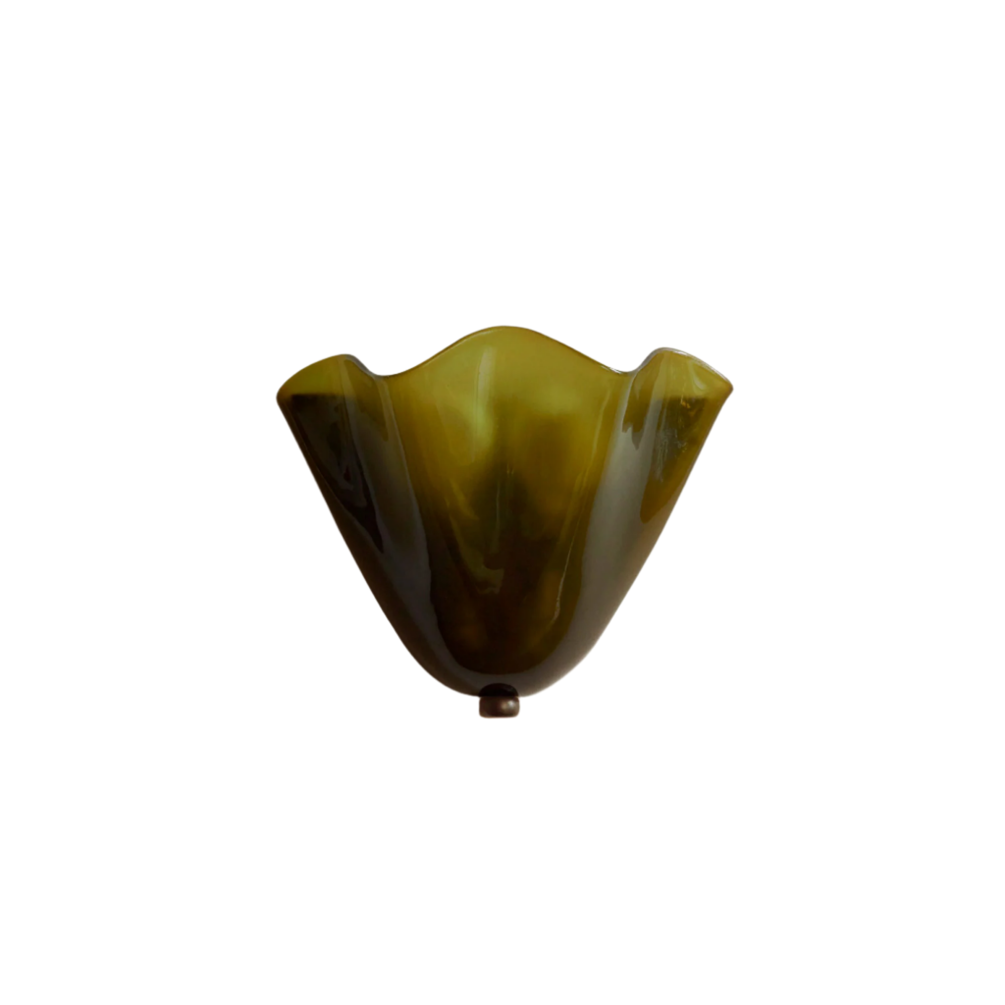 Retro Glass Shell Wall Sconce | French Art Deco Style, Iron Base