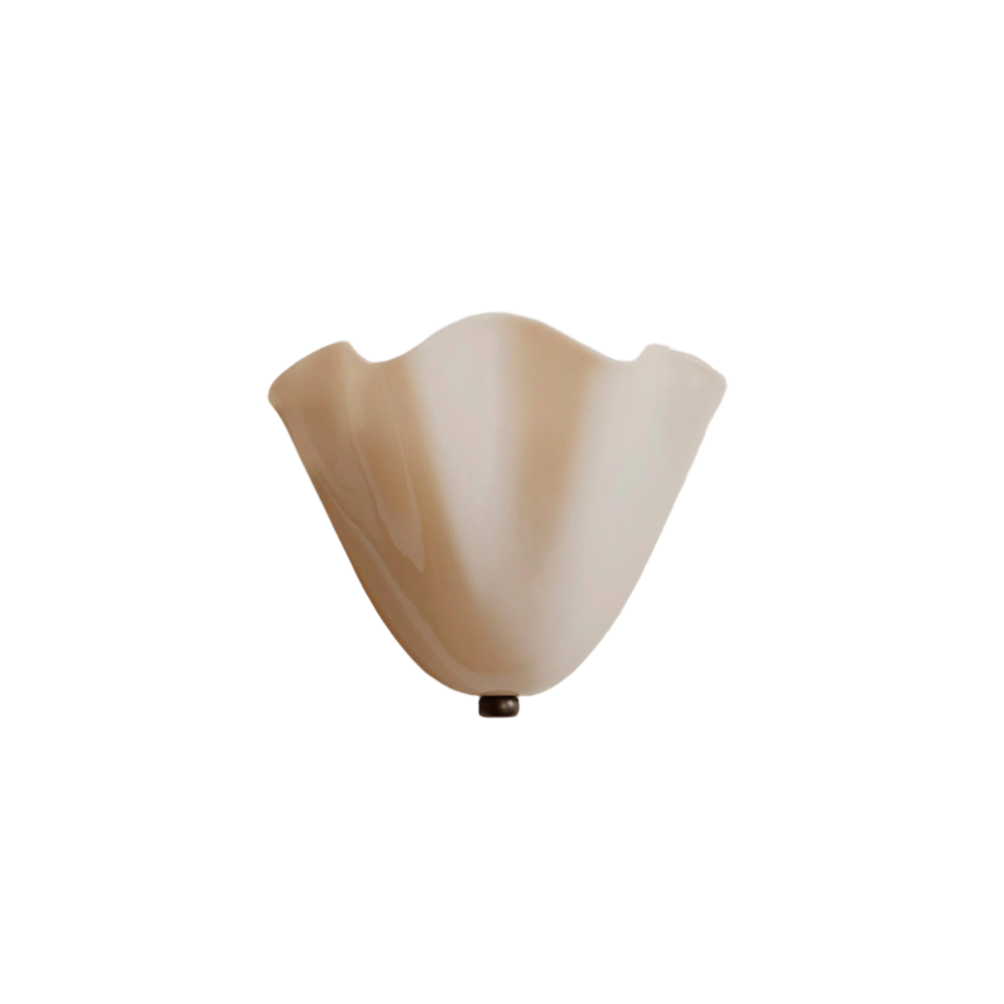 Retro Glass Shell Wall Sconce | French Art Deco Style, Iron Base