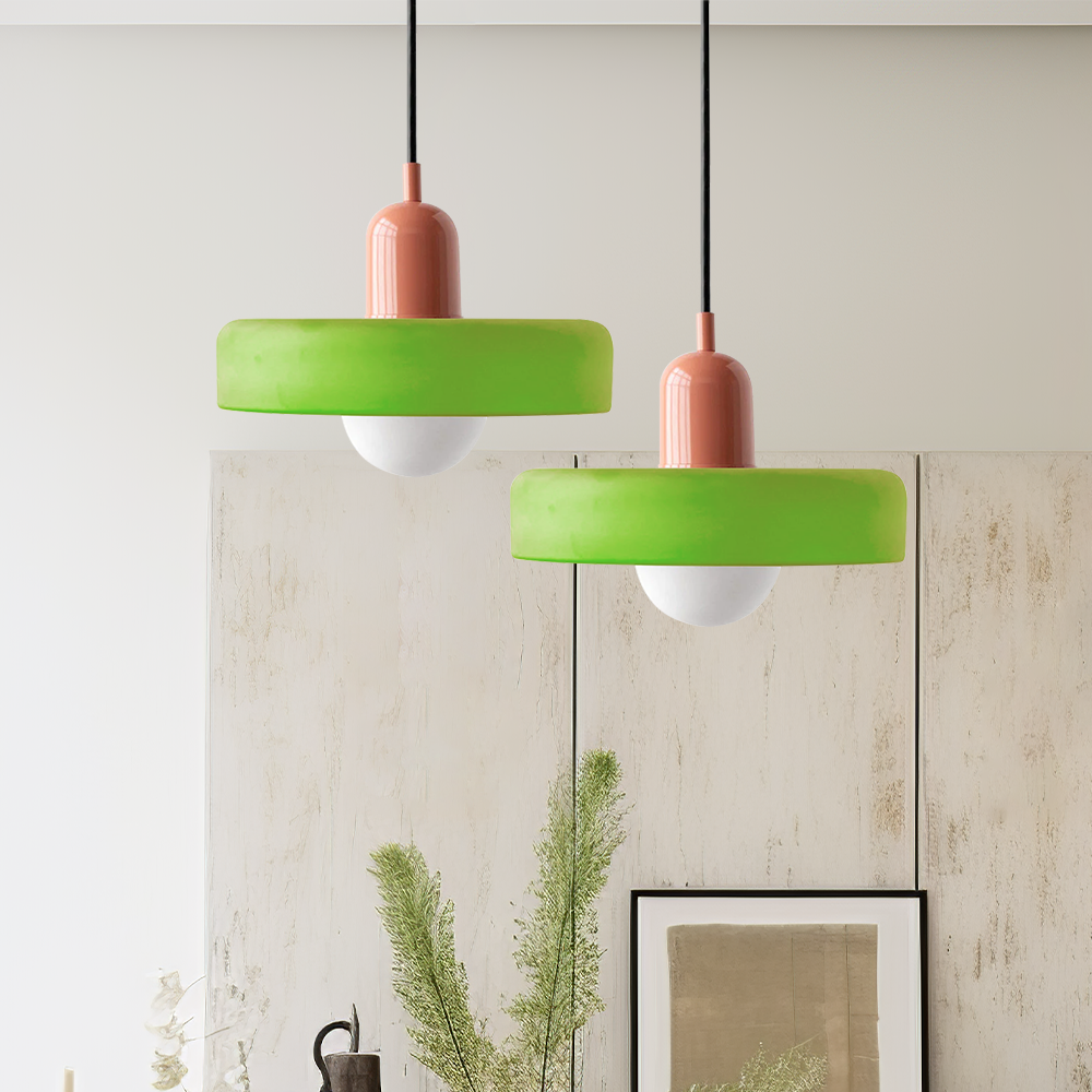Bauhaus Glass Pendant Light | Leaded Glass, Two Sizes