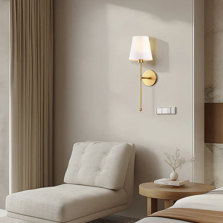 Wireless Wall Sconces | Set of 2, Fabric Shade, No Hardwiring
