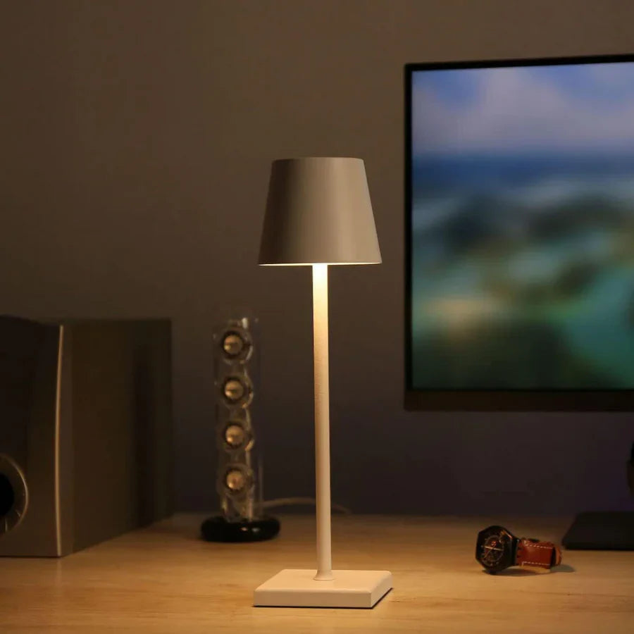 Scandinavian LED Table Lamp | Wireless, Dimmable, IP65 Aluminium