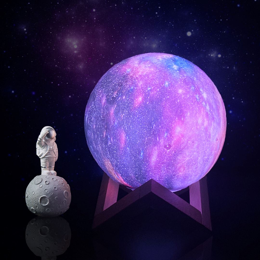Moon Lamp Night Light | 16 Colours, Dimmable with Remote
