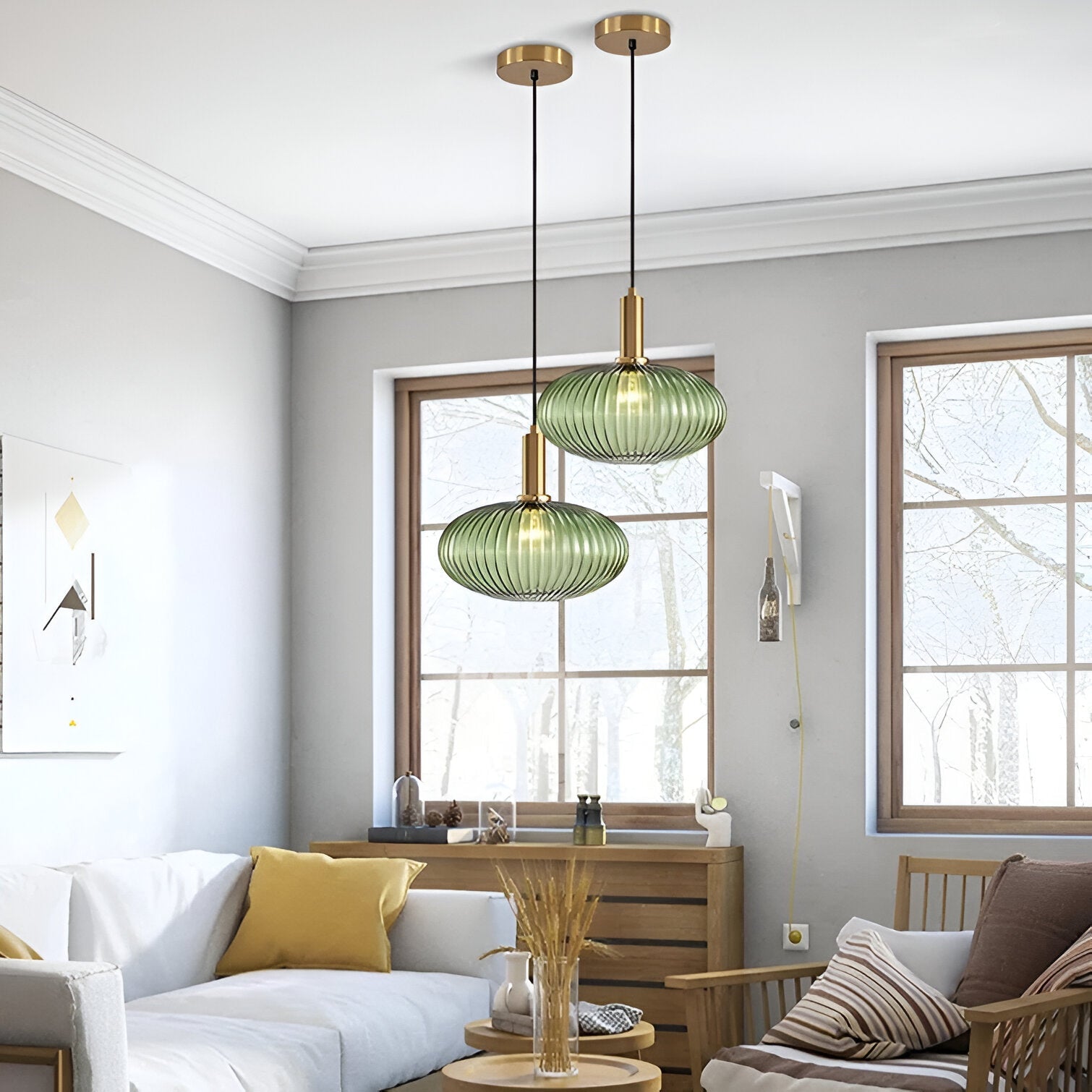 Retro Tinted Glass Pendant Light | Nordic Style, E27