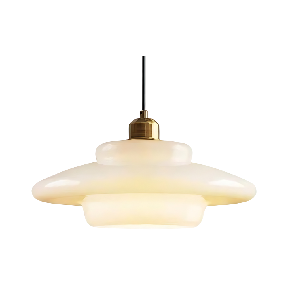 Art Deco Glass Pendant Light | Brass and Glass, Three Shapes