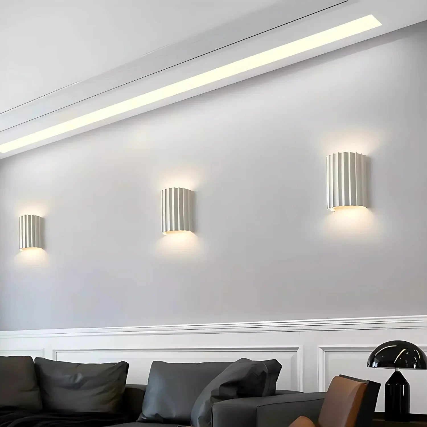Nordic Resin Wall Light | Sculptural Wave Shade, Warm Glow