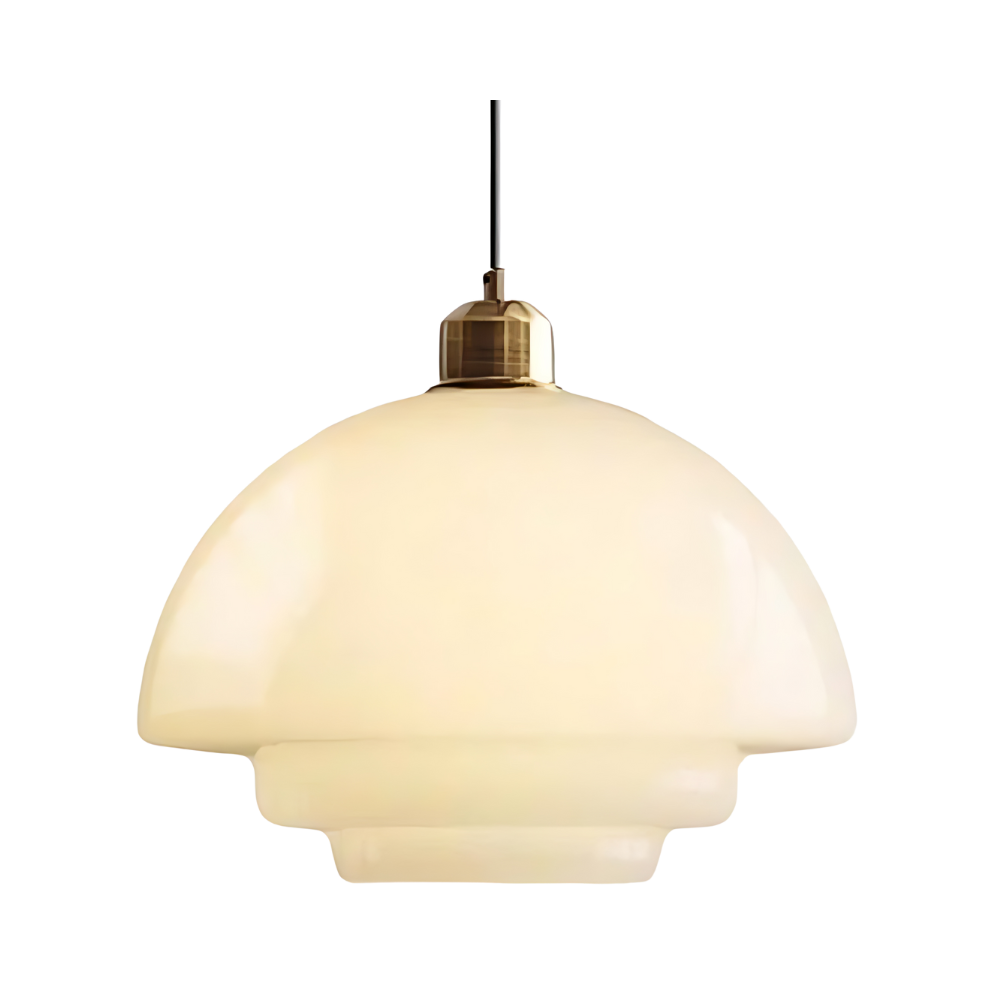 Art Deco Glass Pendant Light | Brass and Glass, Three Shapes