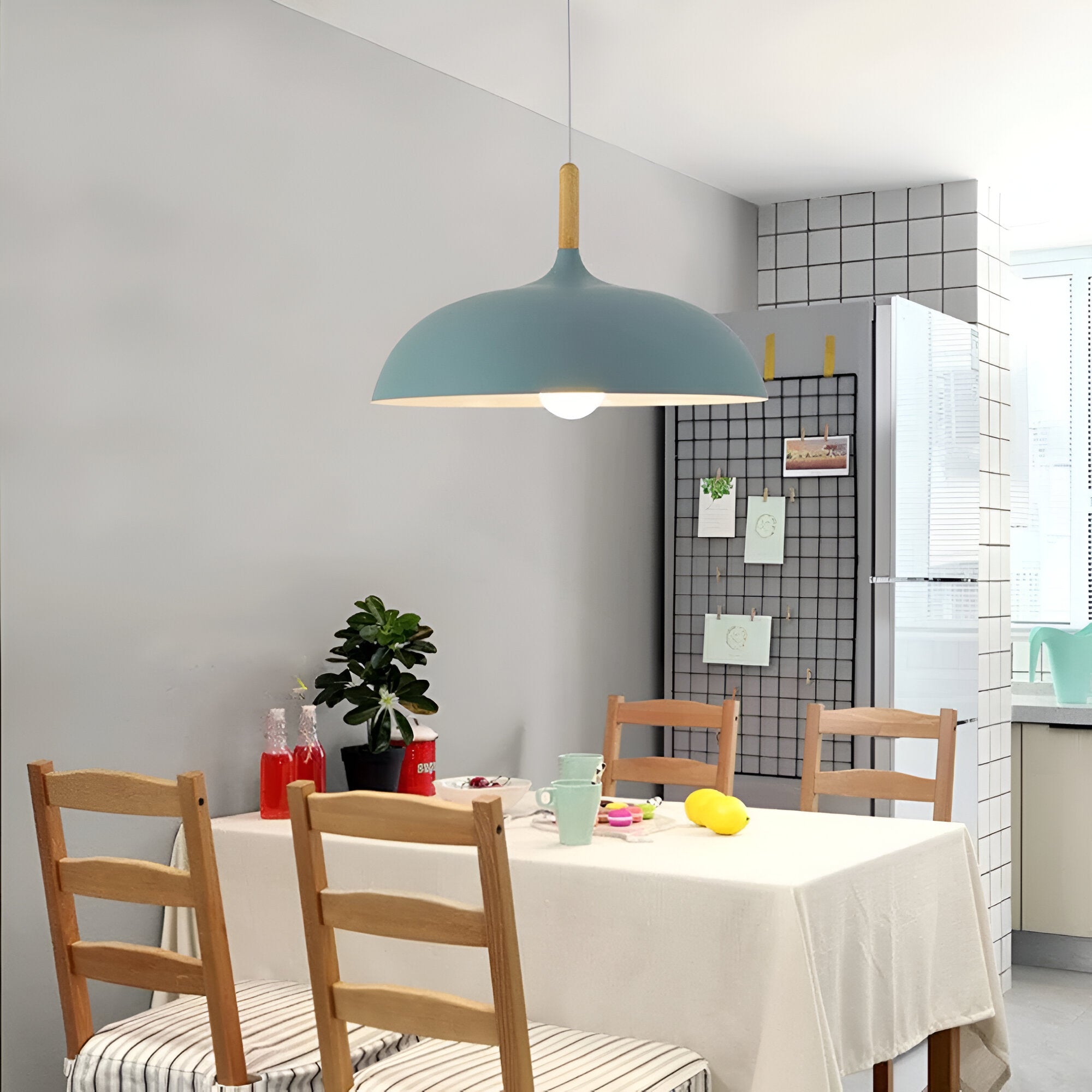 Wood and Iron Pendant Light | Japandi Style, E27, 4 Sizes