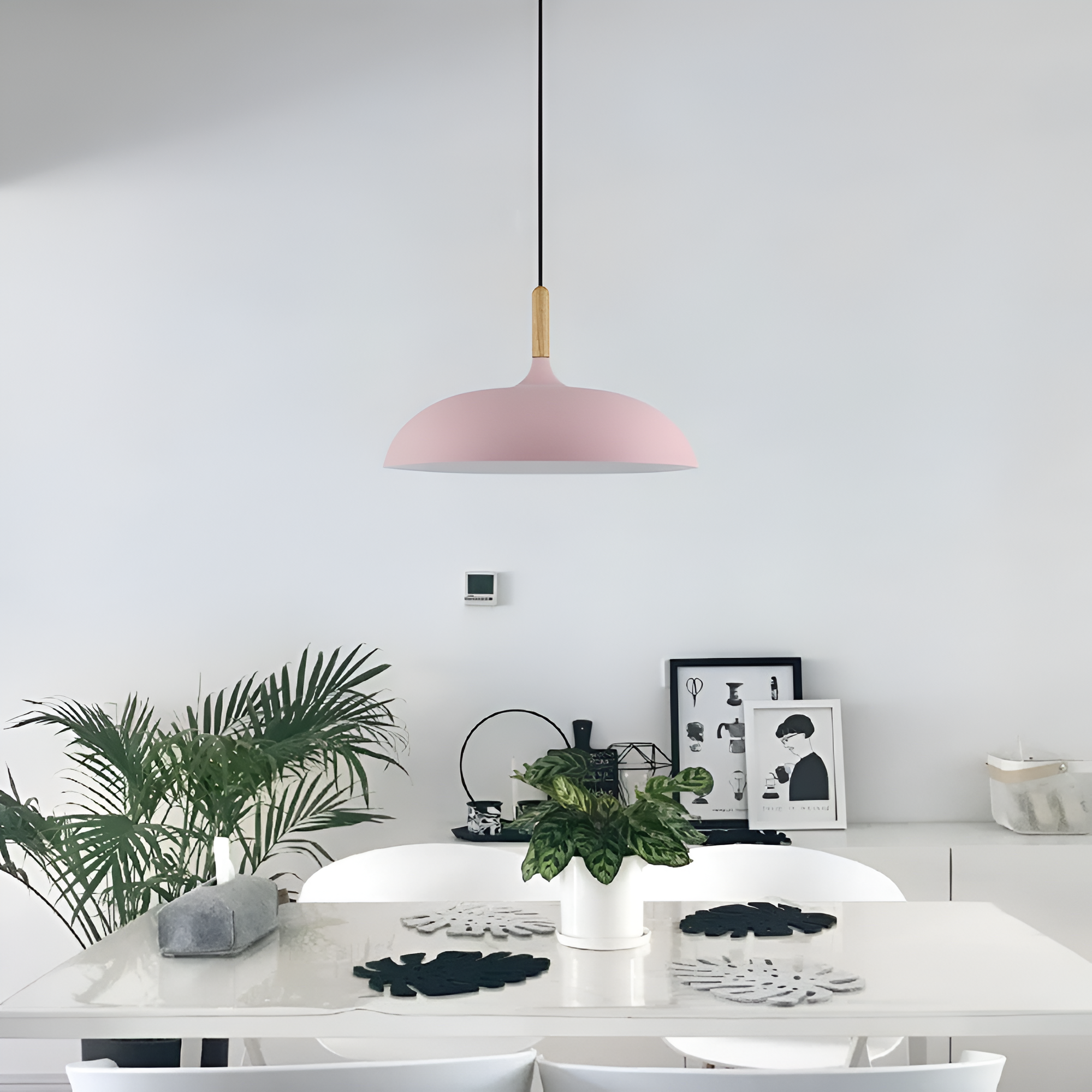 Wood and Iron Pendant Light | Japandi Style, E27, 4 Sizes