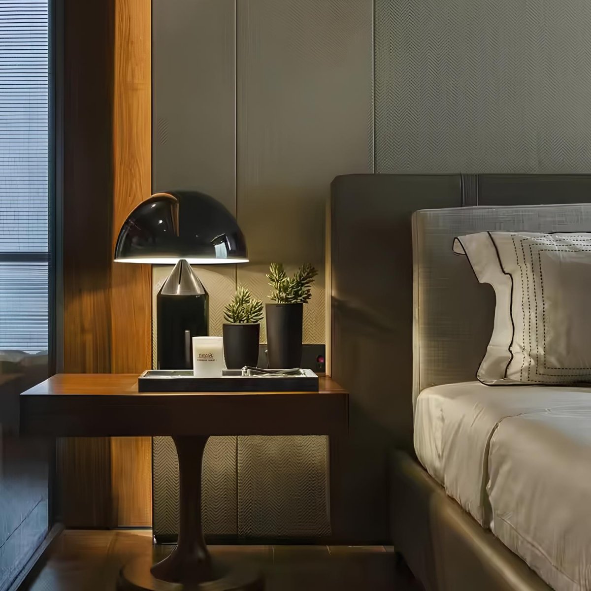 Mushroom Table Lamp | Wireless LED, Dimmable Metal Design