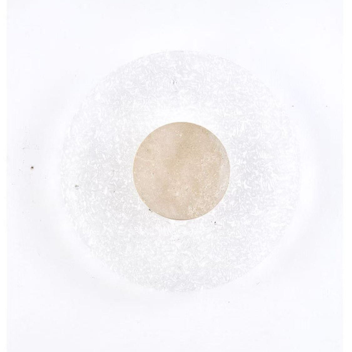Travertine Wall Lamp | Acrylic Shade, Minimalist Round Design
