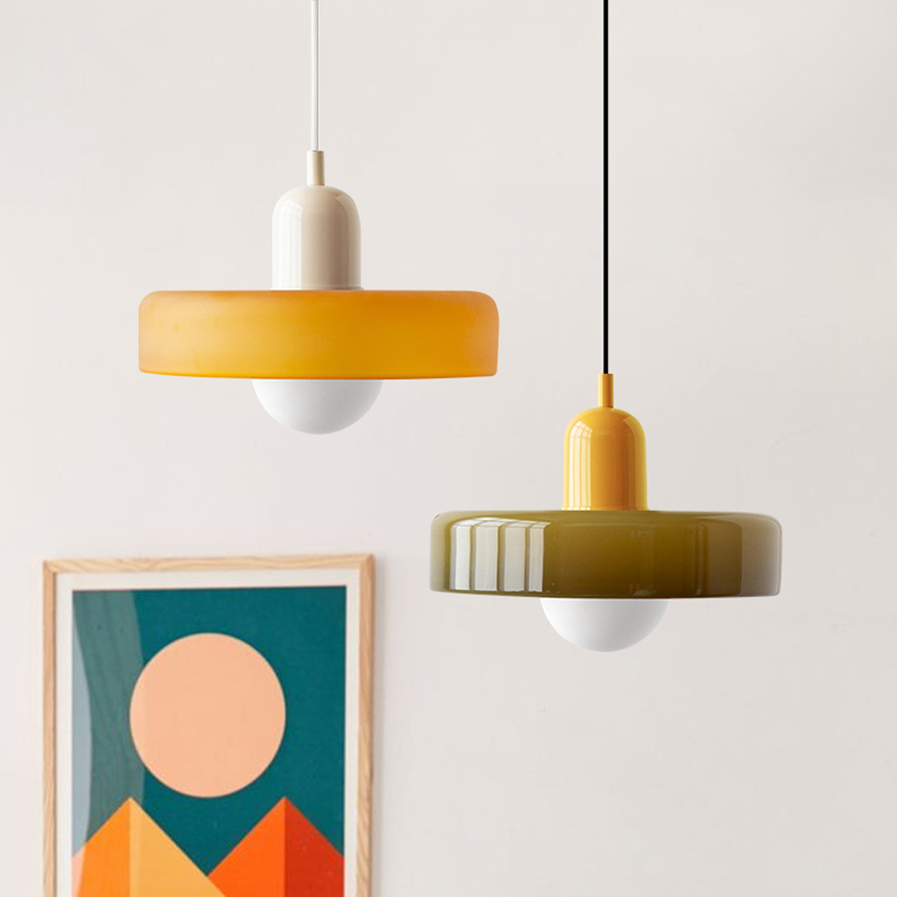 Bauhaus Glass Pendant Light | Leaded Glass, Two Sizes