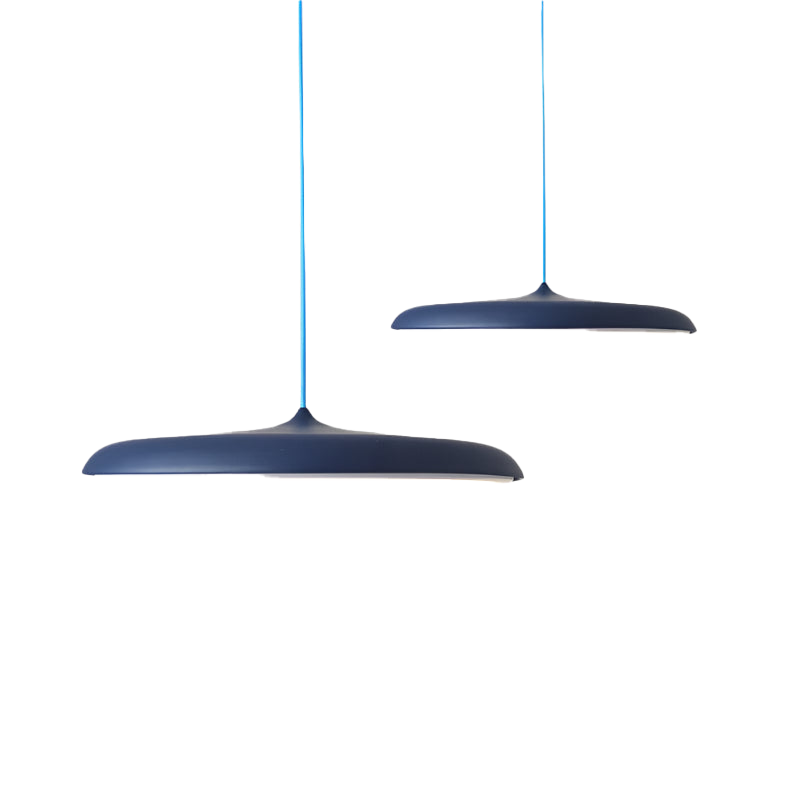 Round Metal Pendant Light | Coloured LED, Scandinavian Style