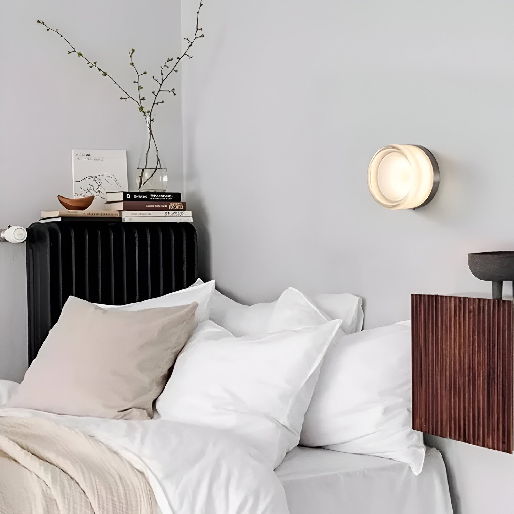 Dimple Glass Wall Sconce | Dusk-to-Dawn Sensor, 3000K Warm White