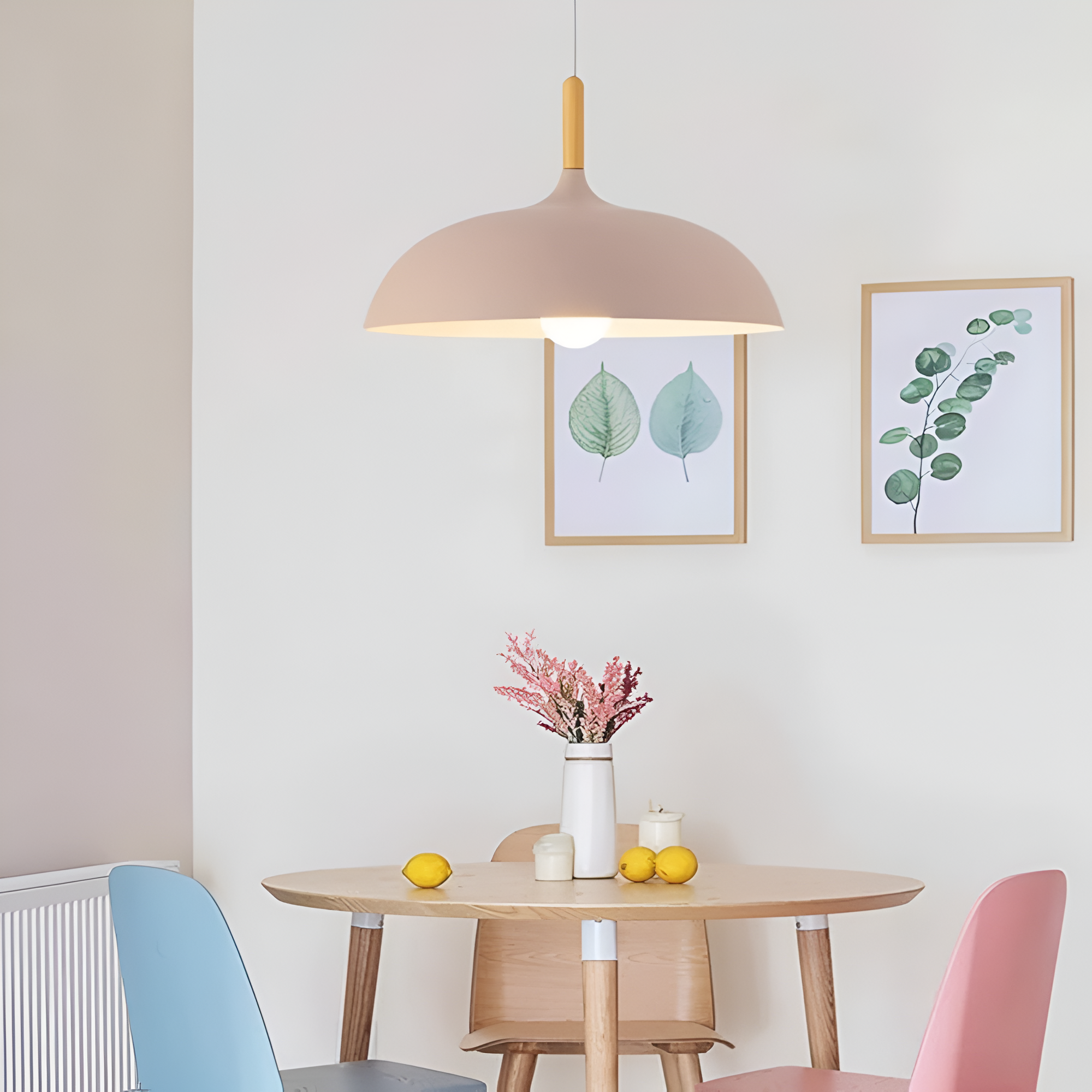 Wood and Iron Pendant Light | Japandi Style, E27, 4 Sizes