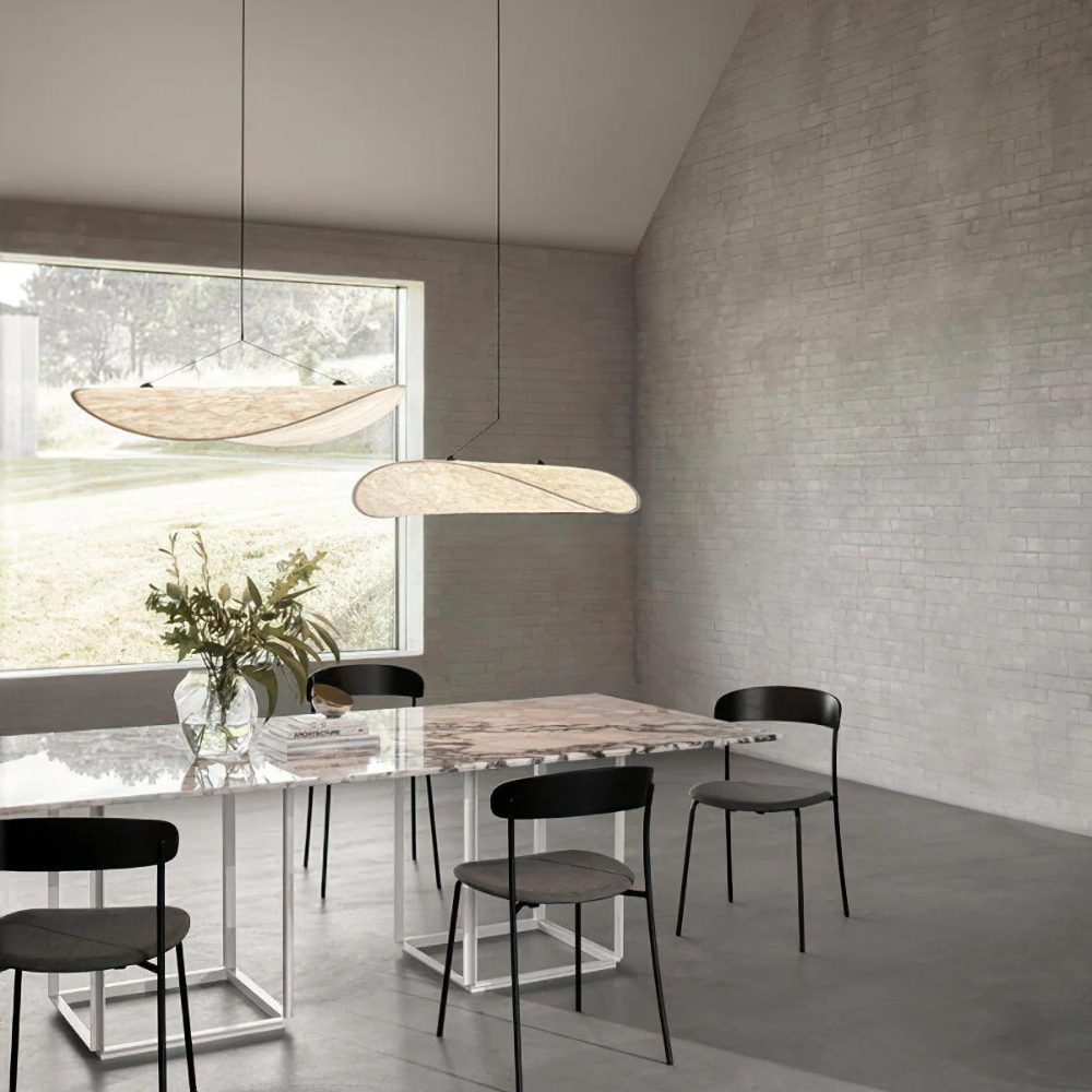 Japandi Silk Pendant Light | Round, Height-Adjustable, E27