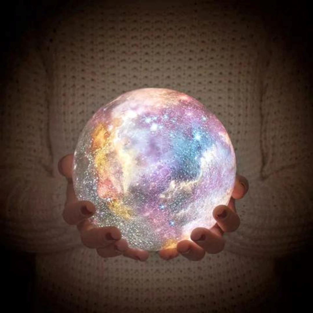 Moon Lamp Night Light | 16 Colours, Dimmable with Remote