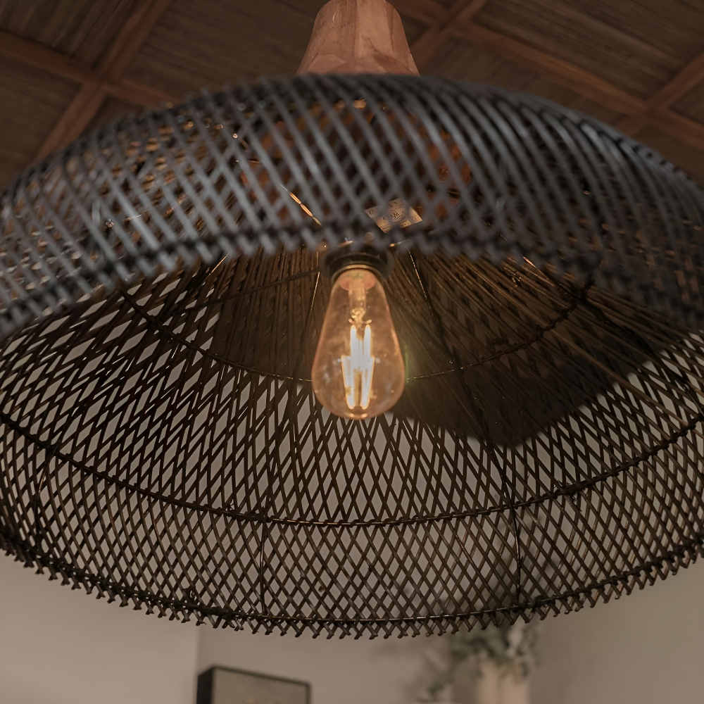 Woven Rattan Dome Pendant Light | Handcrafted Boho, E27
