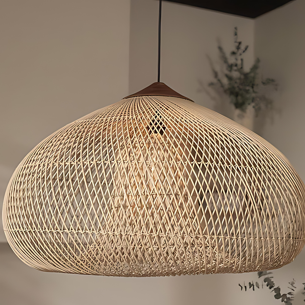 Rattan Pendant Light | Handwoven Boho, E27 Natural Fibre