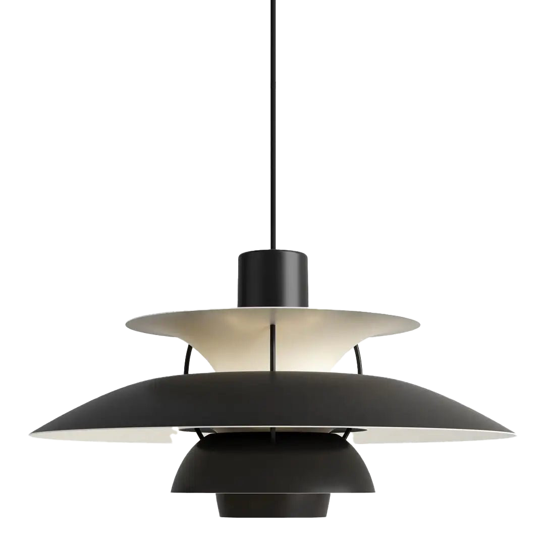 Round Flat LED Pendant Light | Scandinavian Metal, Dimmable E27