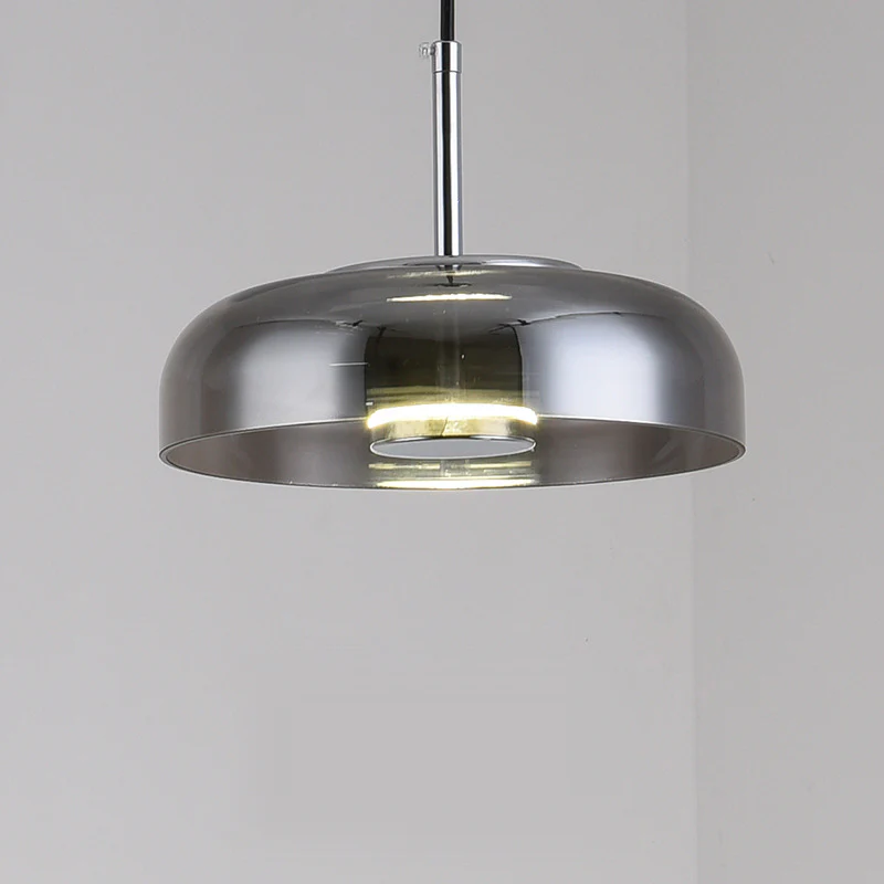 Round Glass Pendant Light | LED, Adjustable Drop, Glass and Metal