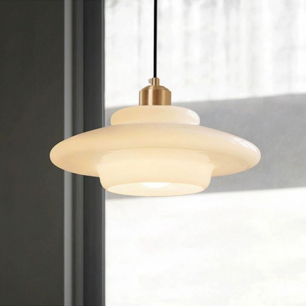Art Deco Glass Pendant Light | Brass and Glass, Three Shapes