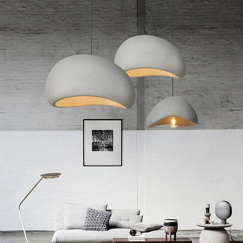 Wabi Sabi Fiberglass Pendant Light | Japandi Style, 7 Sizes