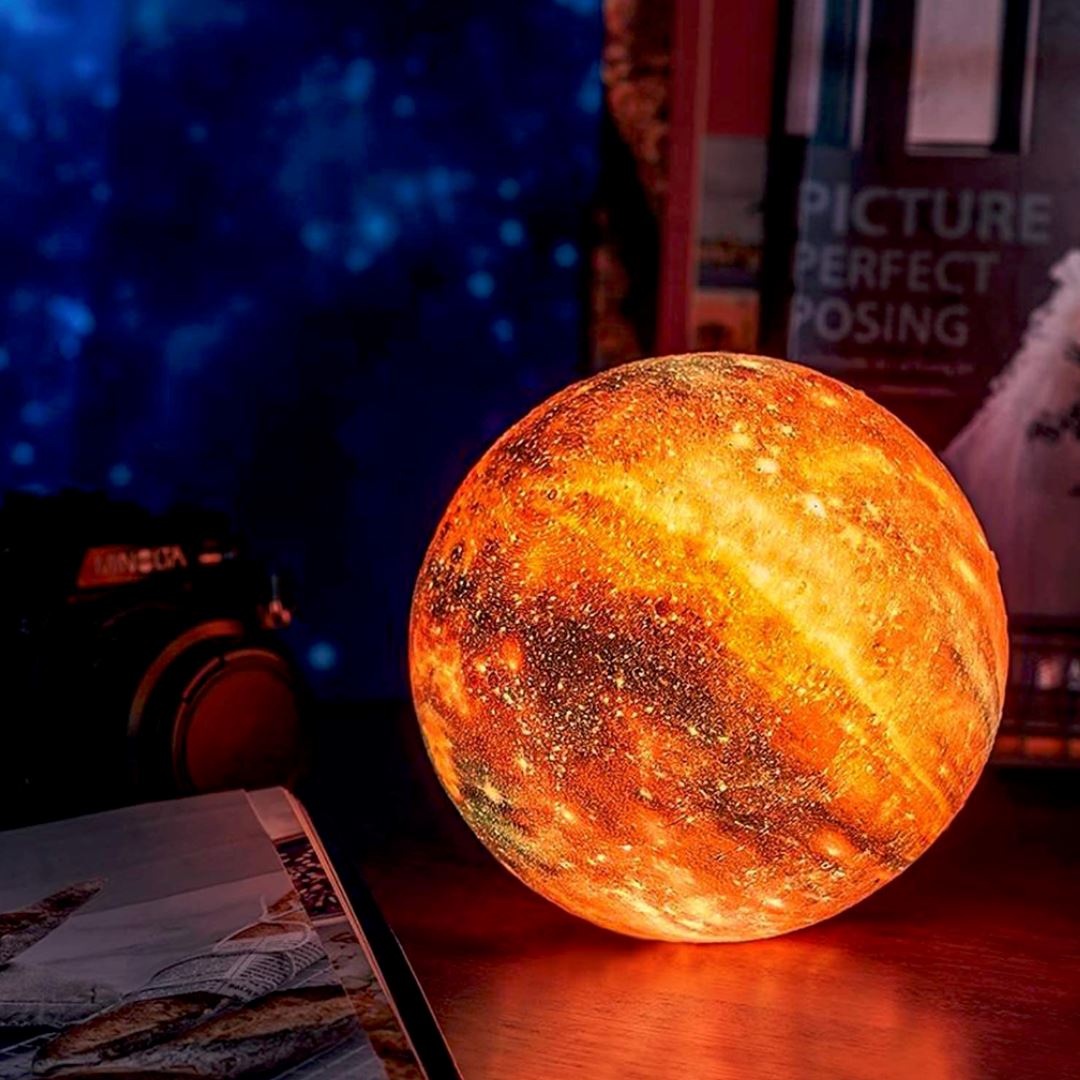 Moon Lamp Night Light | 16 Colours, Dimmable with Remote
