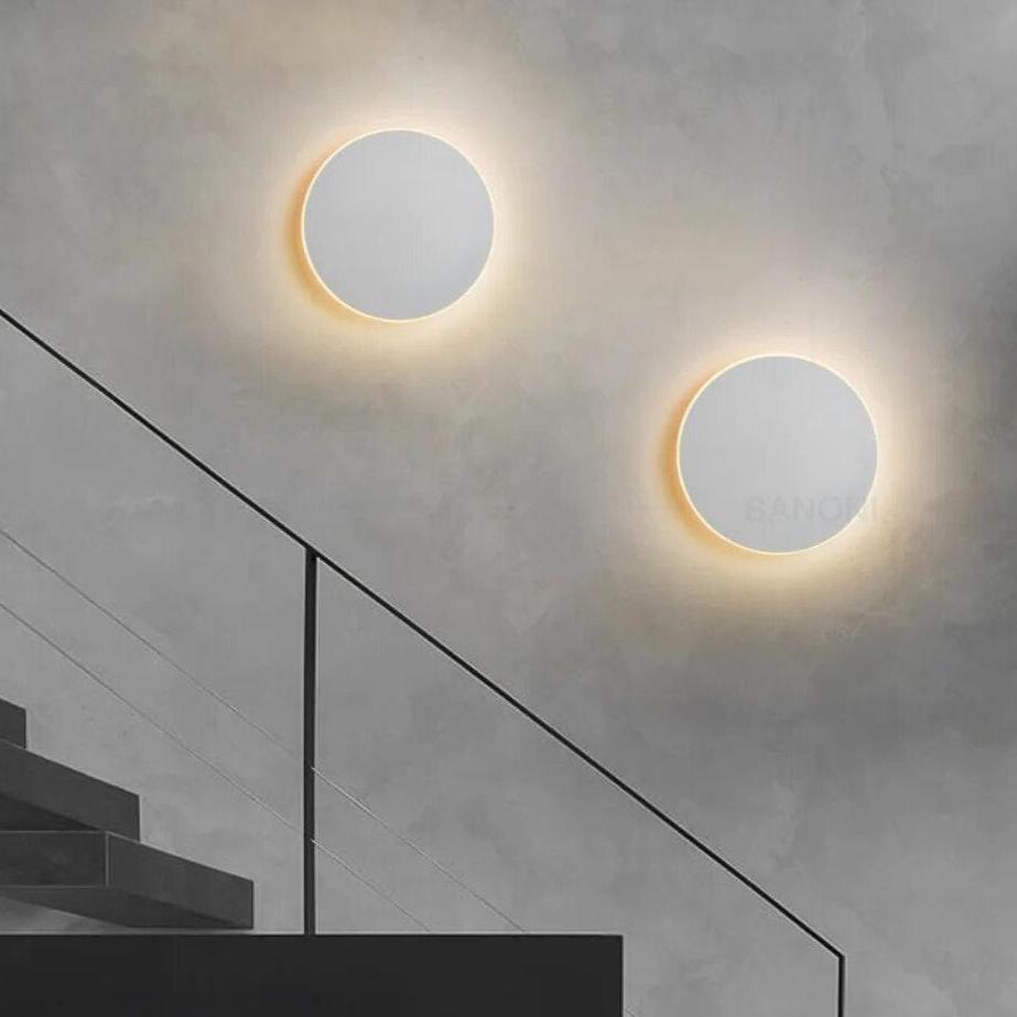 Round Aluminium LED Wall Light | Nordic Minimalist, 3000K Warm White