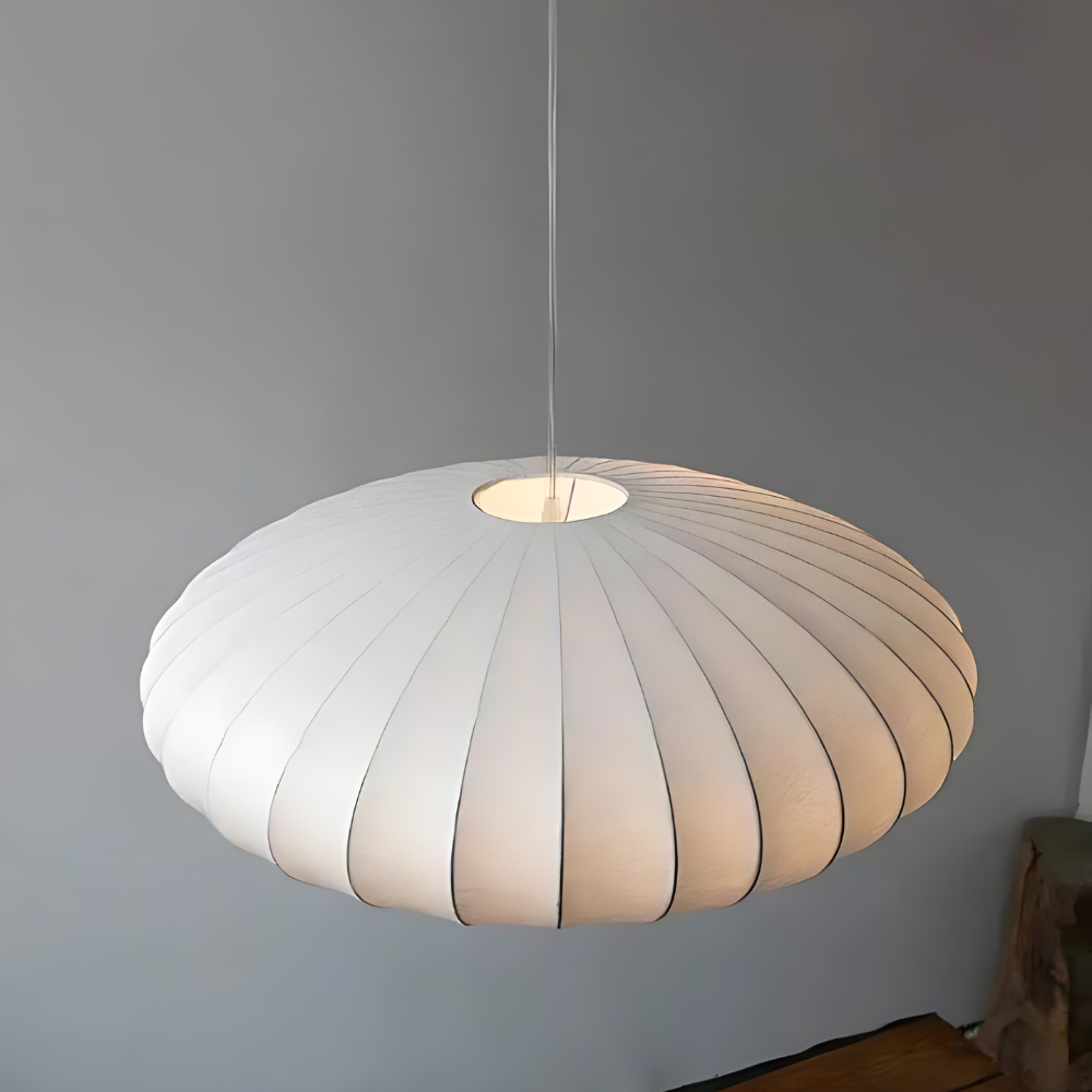 Japandi Silk Pendant Light | Round, Soft-Diffused Glow