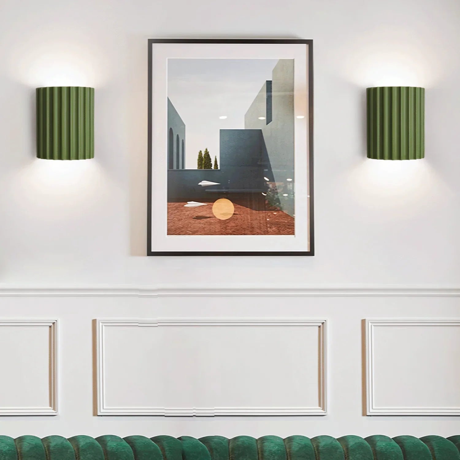 Nordic Resin Wall Light | Sculptural Wave Shade, Warm Glow