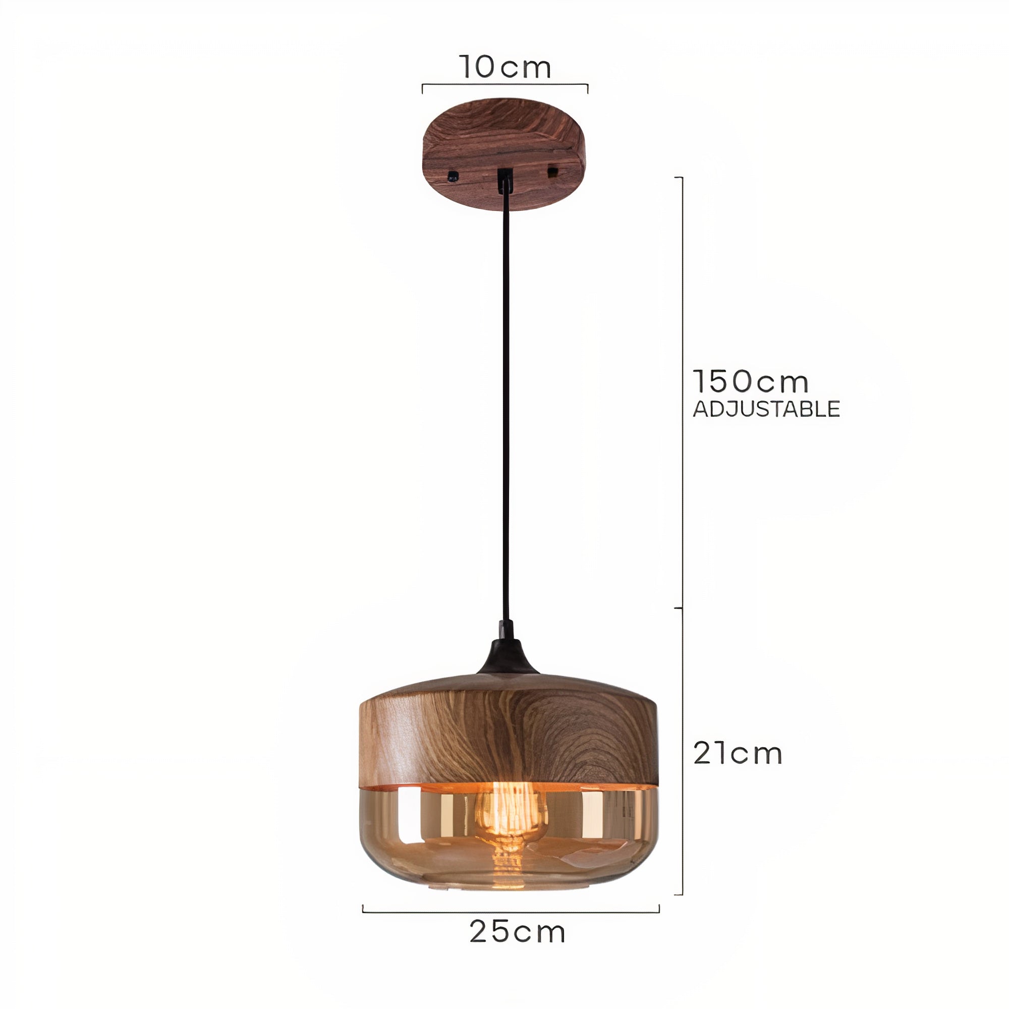 Wood and Coloured Glass Pendant Light | Warm, Modern Design