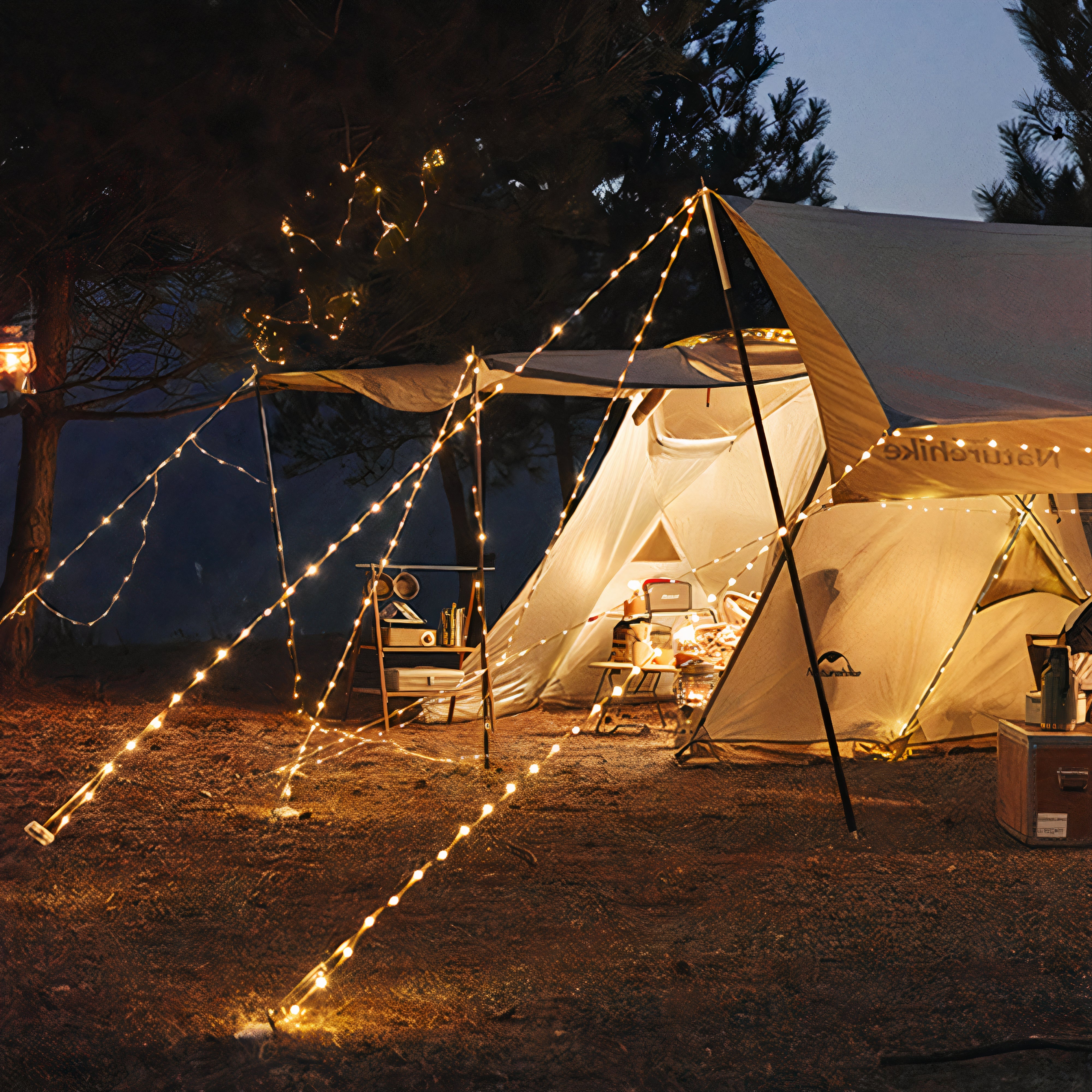 Retractable LED String Lights with Lantern | 2-in-1, USB-C Rechargeable