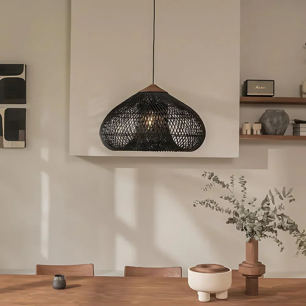 Rattan Pendant Light | Handwoven Boho, E27 Natural Fibre