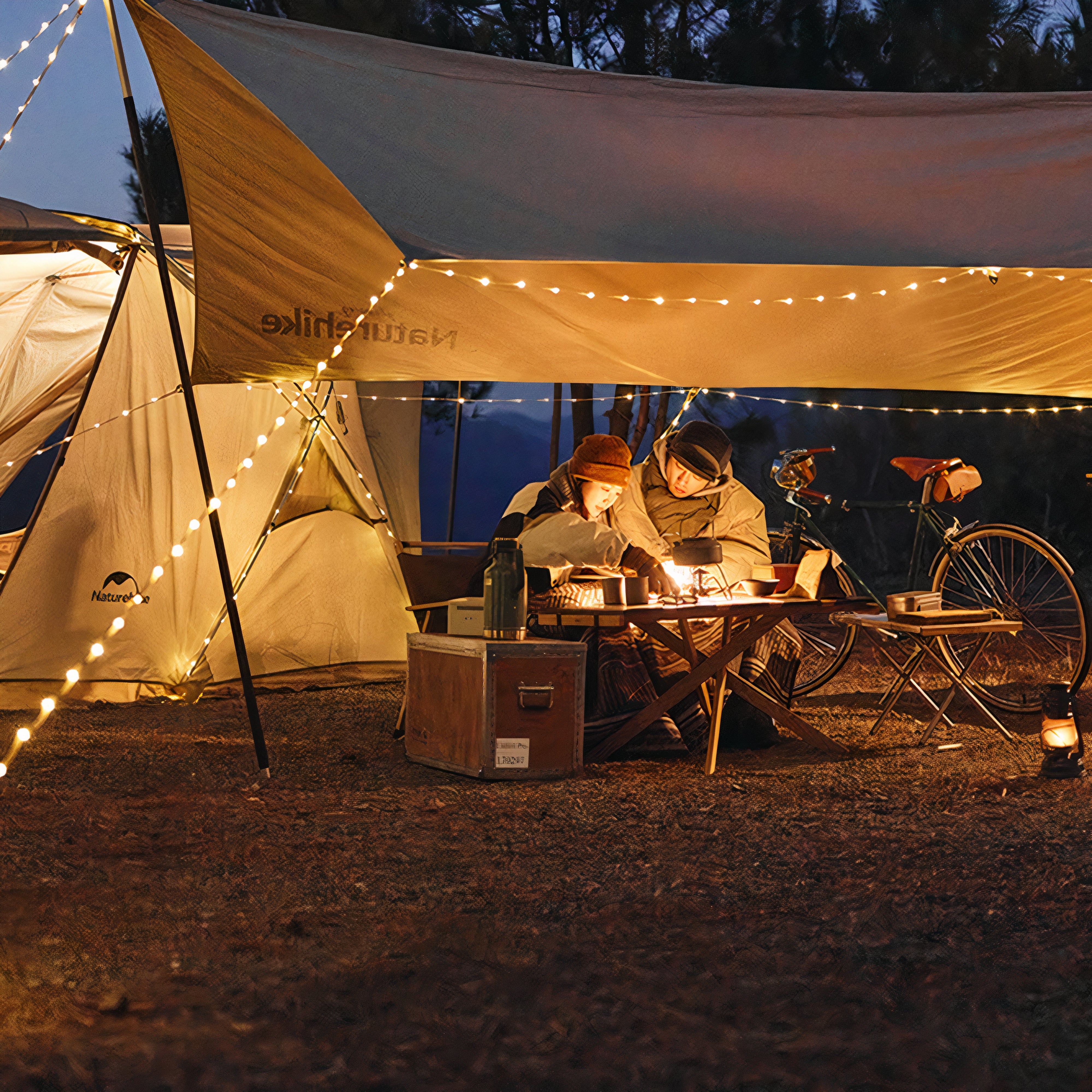 Retractable LED String Lights with Lantern | 2-in-1, USB-C Rechargeable