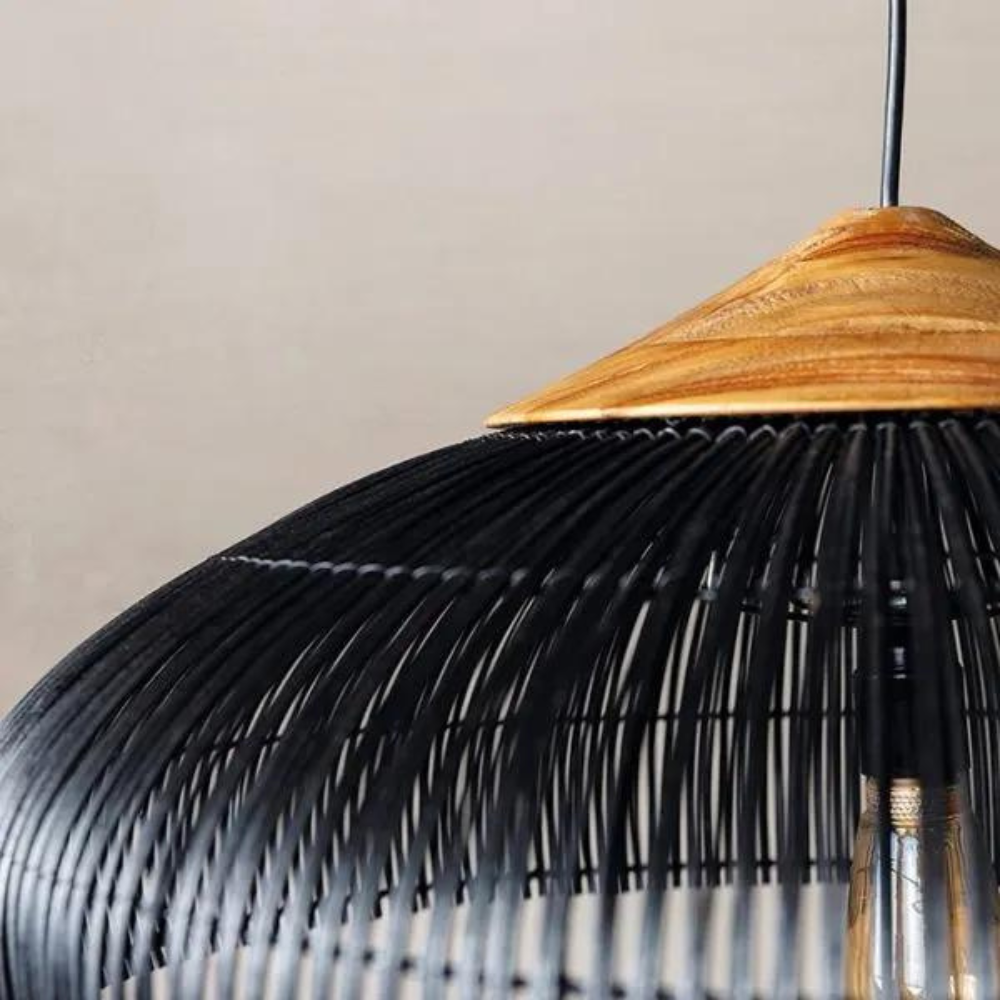 Woven Rattan Dome Pendant Light | Handcrafted Boho, E27