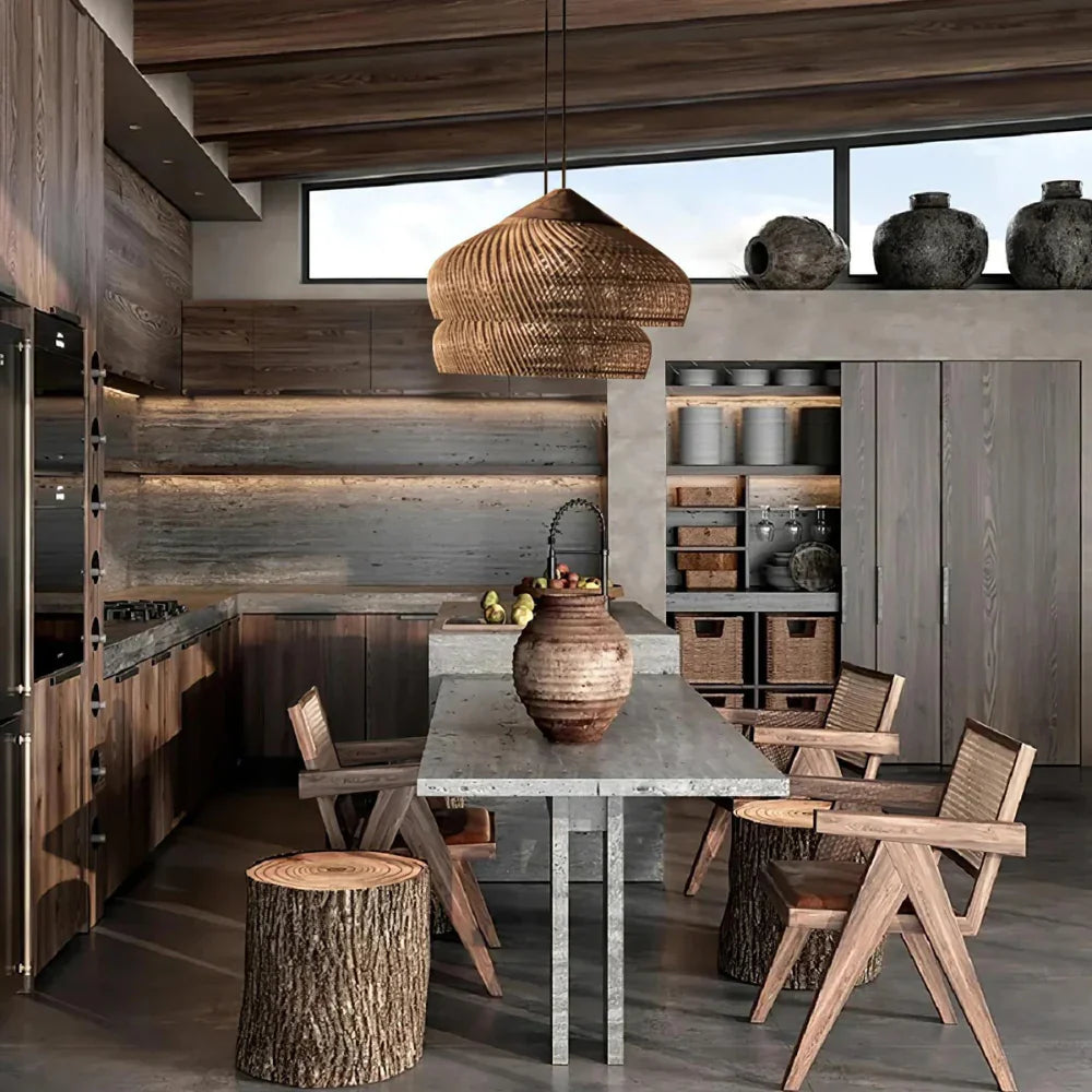 Woven Rattan Dome Pendant Light | Handcrafted Boho, E27