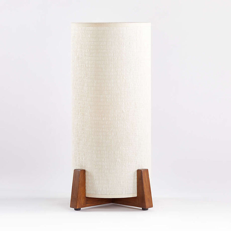 Japandi Solid Ash Table Lamp | Linen Shade, Warm Glow