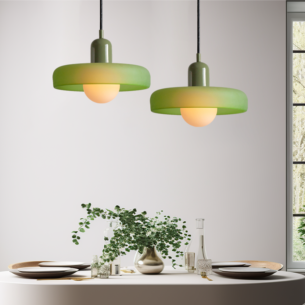 Bauhaus Glass Pendant Light | Leaded Glass, Two Sizes