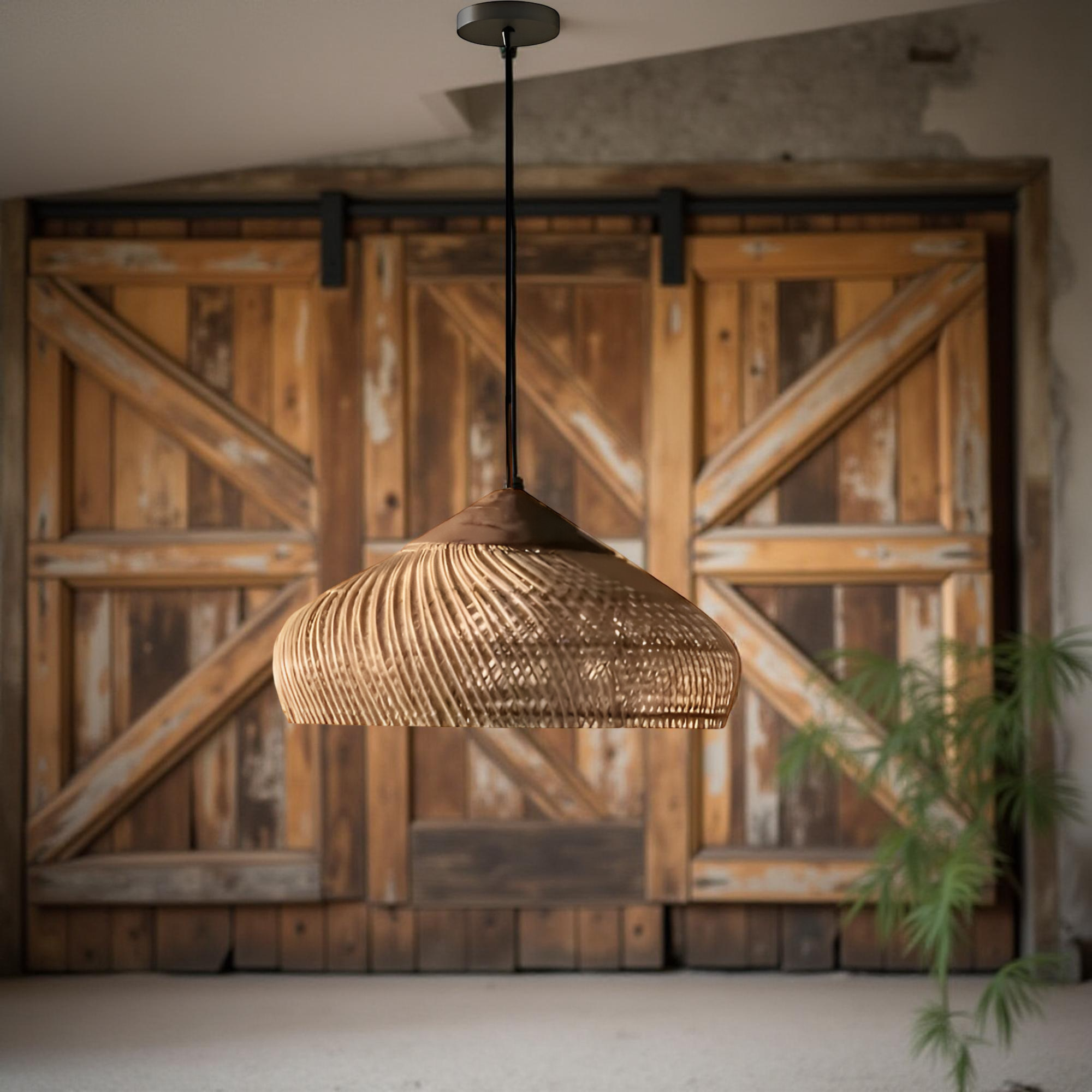 Woven Rattan Dome Pendant Light | Handcrafted Boho, E27