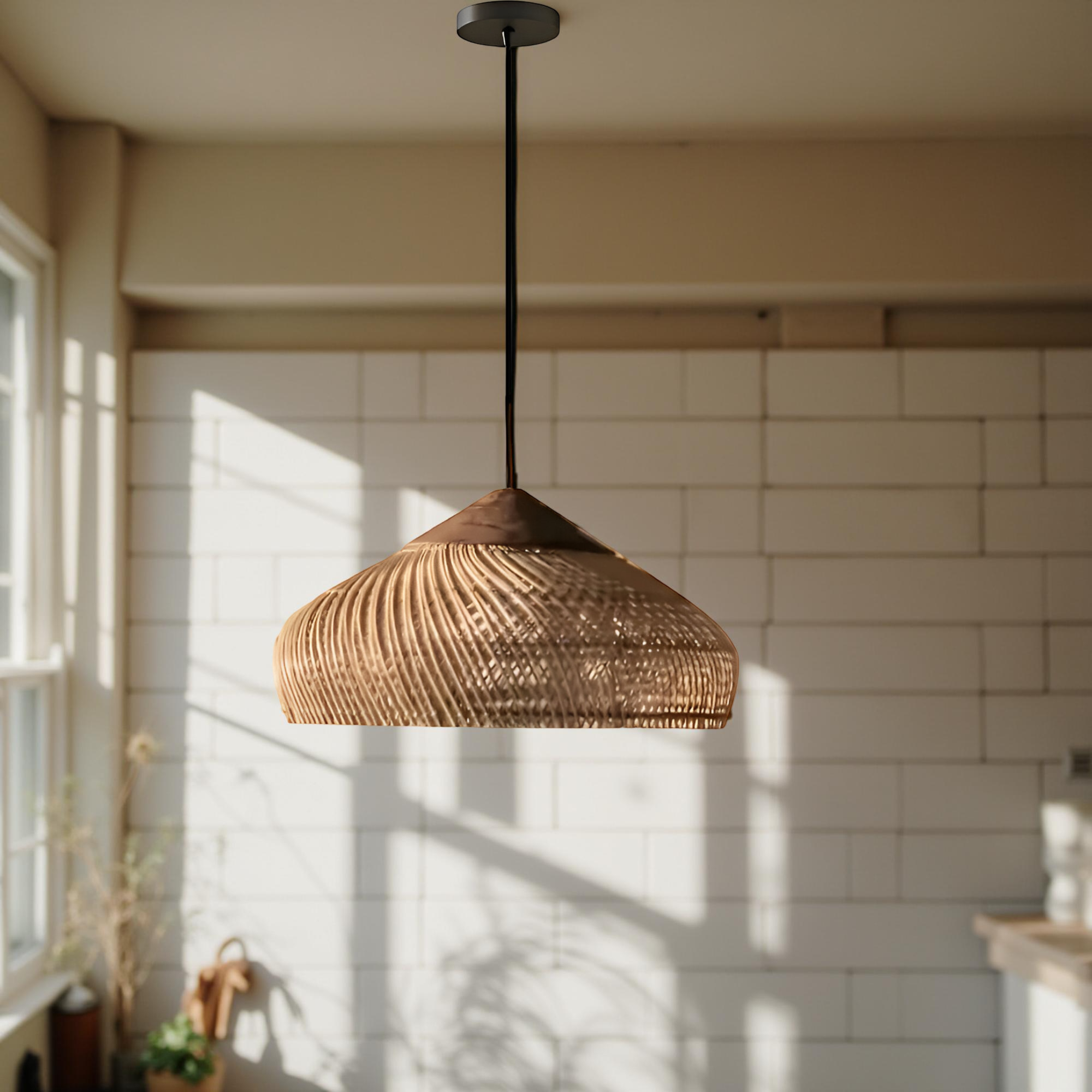 Woven Rattan Dome Pendant Light | Handcrafted Boho, E27