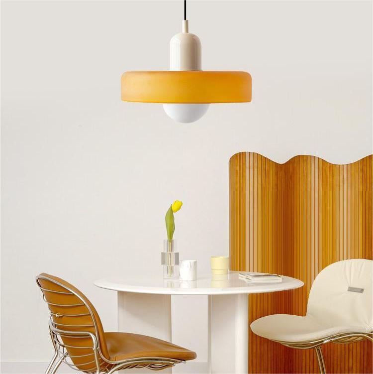Bauhaus Glass Pendant Light | Leaded Glass, Two Sizes