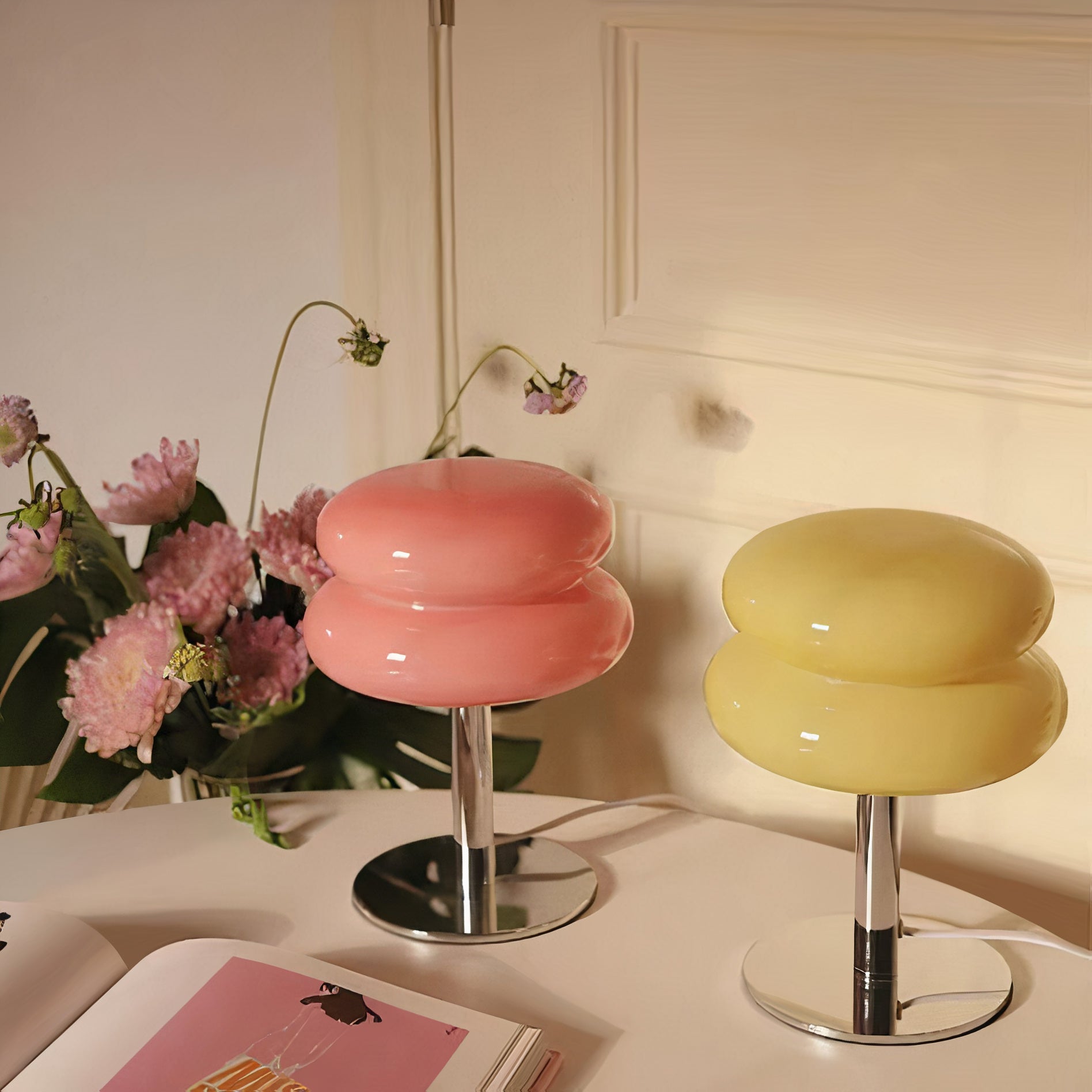 Cloud Glass Table Lamp | Retro G9 Design, Chrome Base
