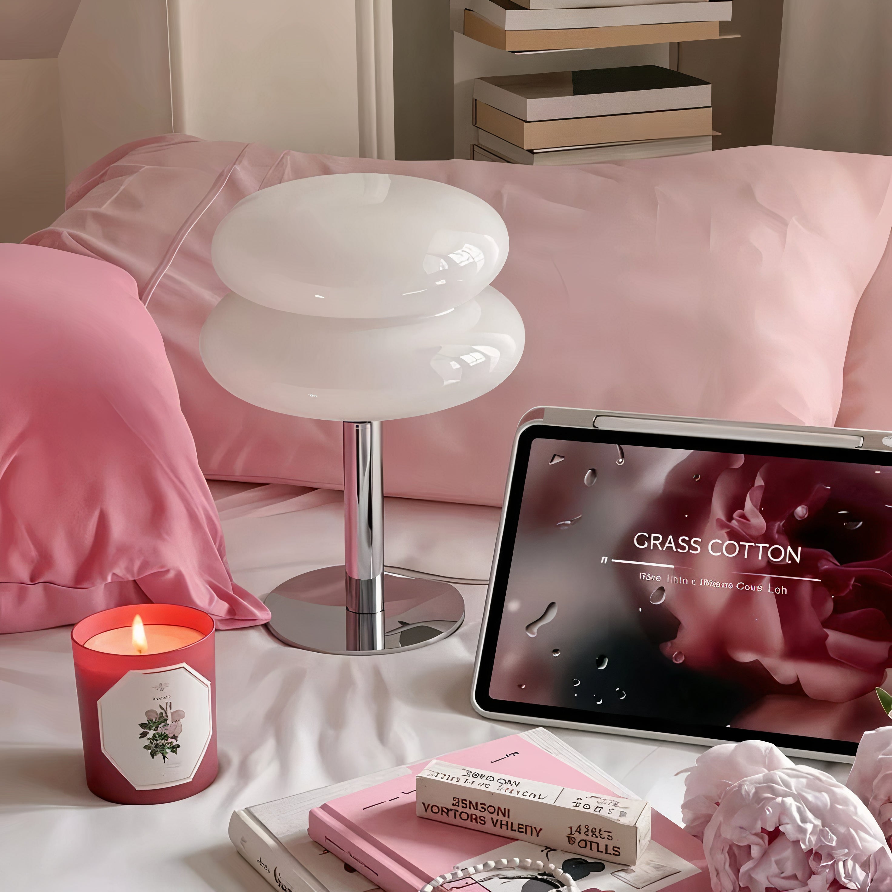 Cloud Glass Table Lamp | Retro G9 Design, Chrome Base