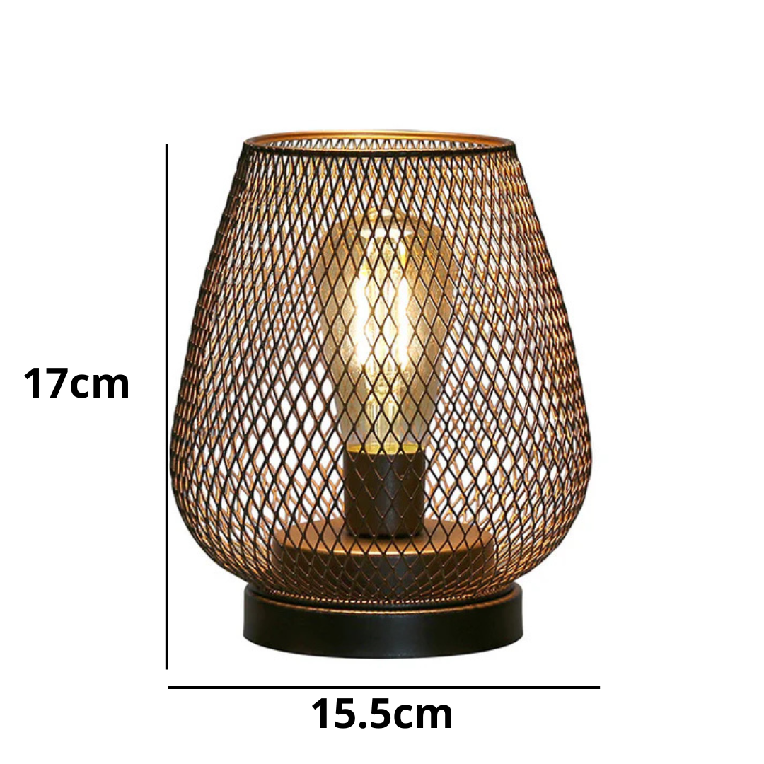 Black Metal LED Lantern | Battery Operated, Warm White Light