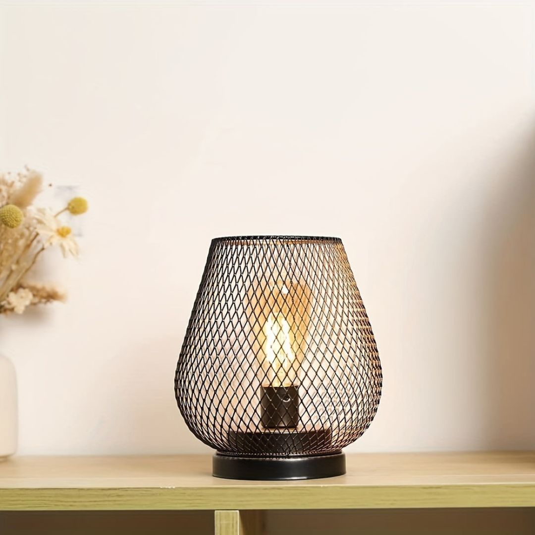 Black Metal LED Lantern | Battery Operated, Warm White Light