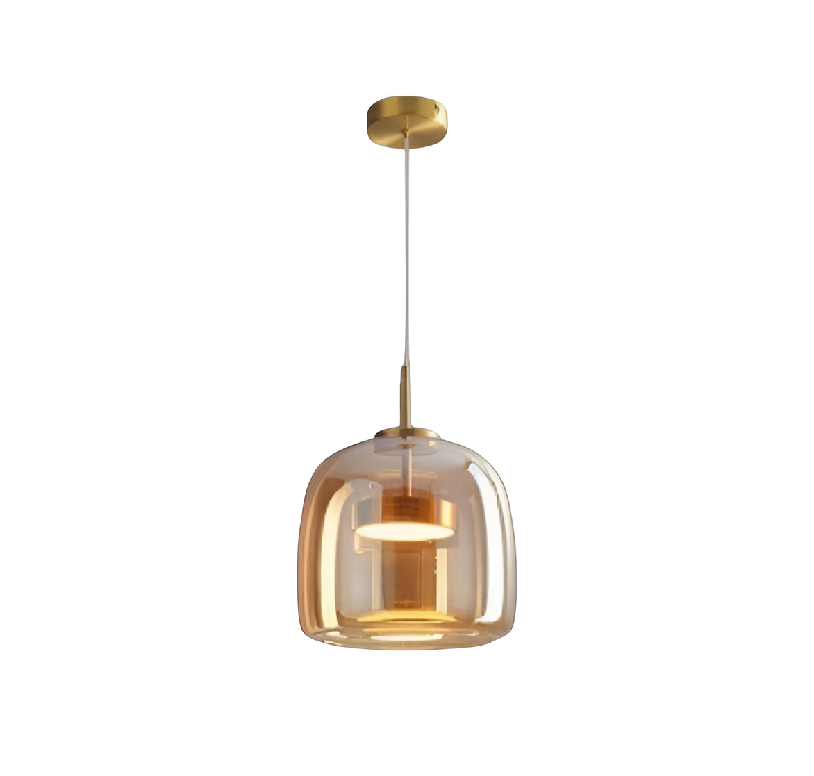 Retro Glass Pendant Light | Hand-Blown Smoke Glass, Switchable CCT