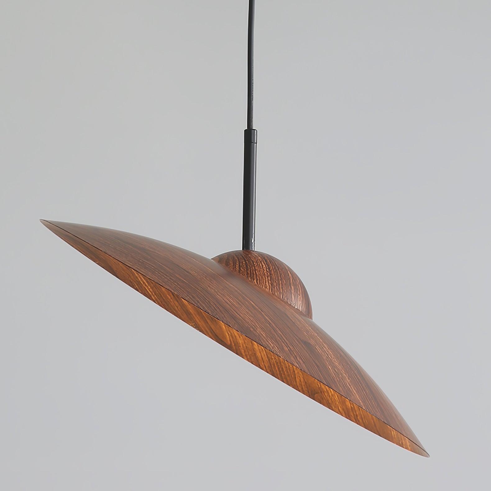 Round Pendant Light | Japandi Wood-Look, Integrated LED